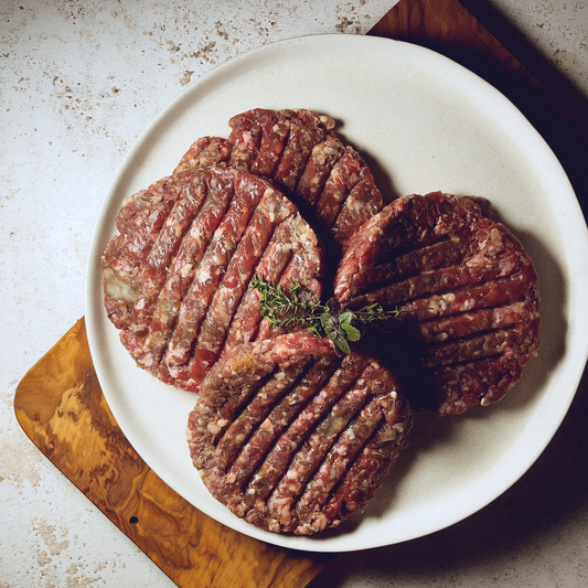 Pasture Fed Steak Burgers with (Pack of 4)
